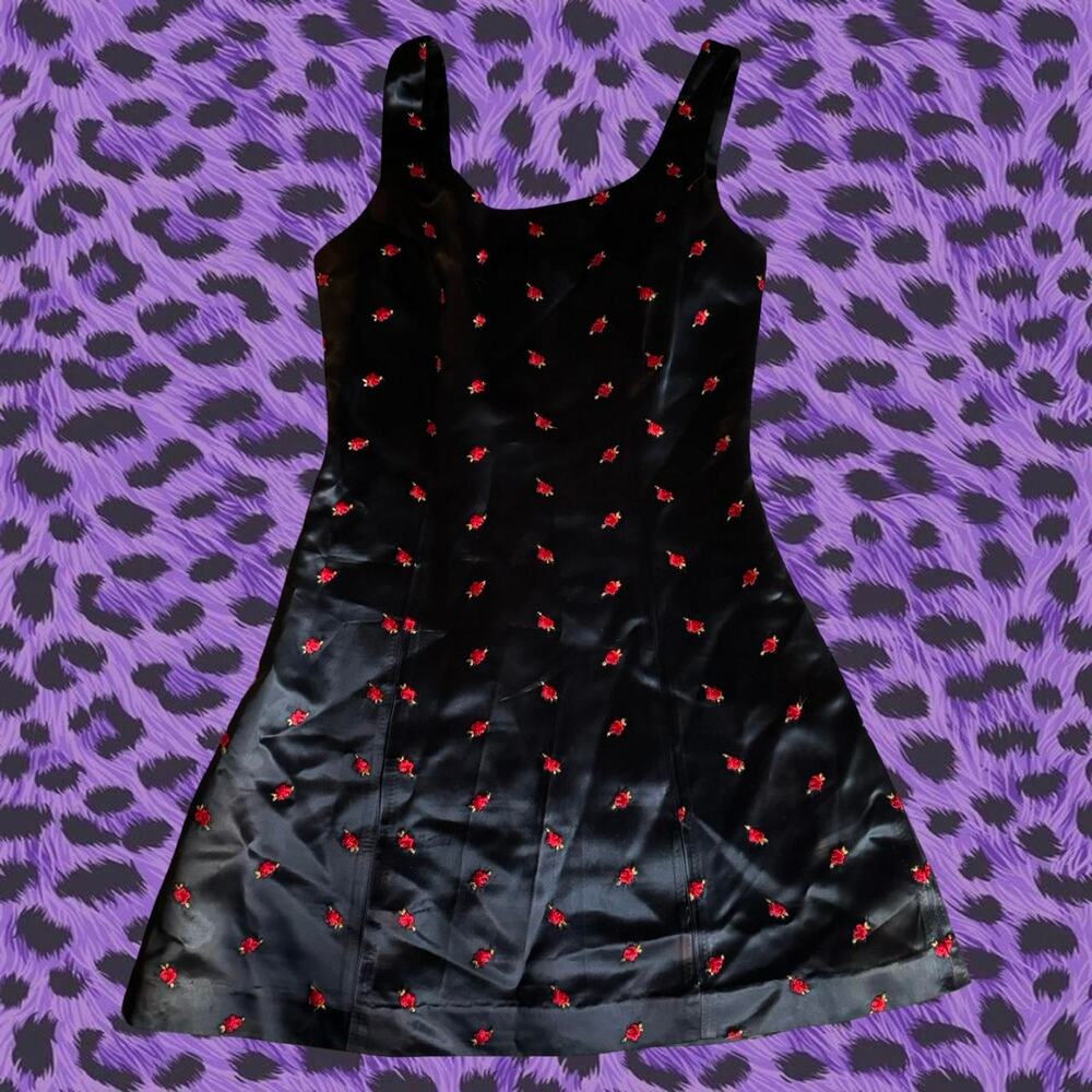 Y2k Vintage Betsey Johnson Silky Roses Dress